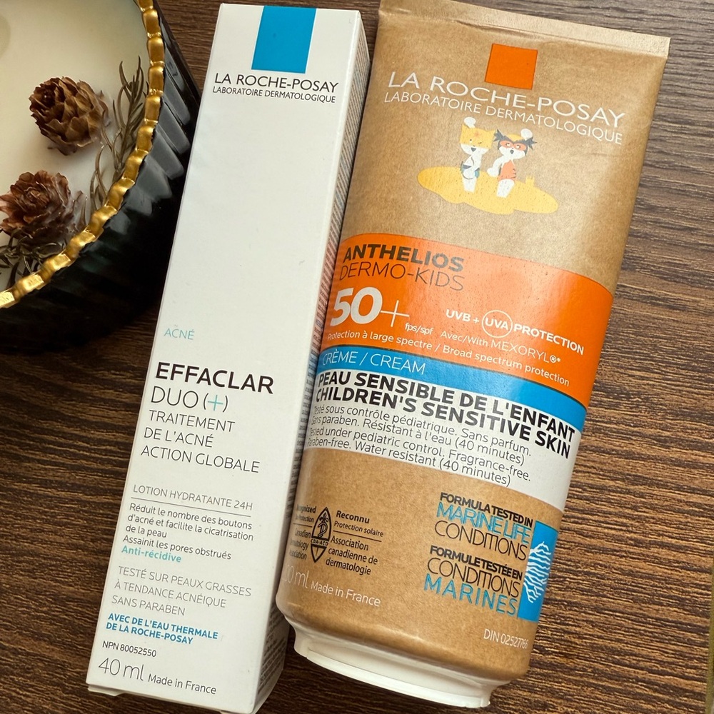 La Roche-Posay Acne Treatment and Sunscreen Set - White and Cream